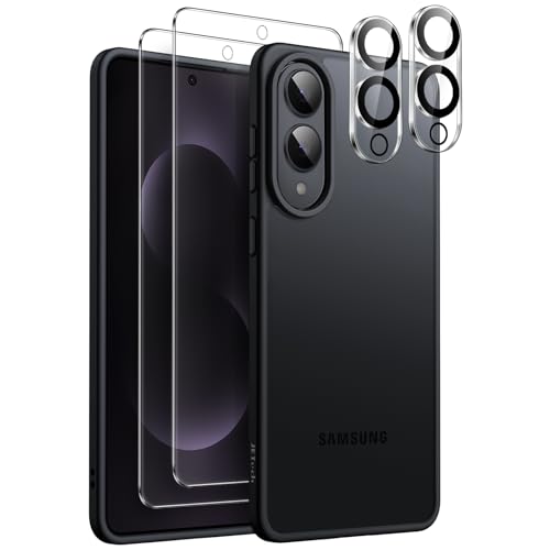 JETech 5 in 1 Matte Case for Samsung Galaxy S25 Edge, Black - color: Black, size: S25 Edge