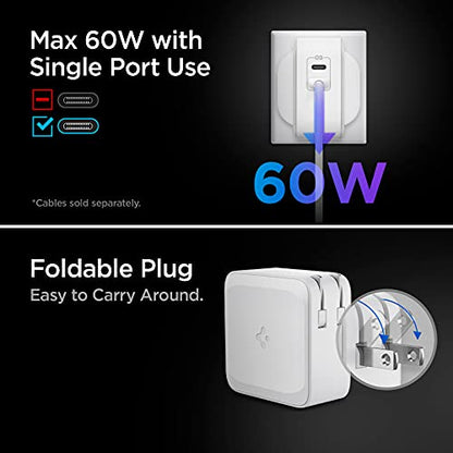 Spigen 70W Dual USB-C Wall Charger, GaN II