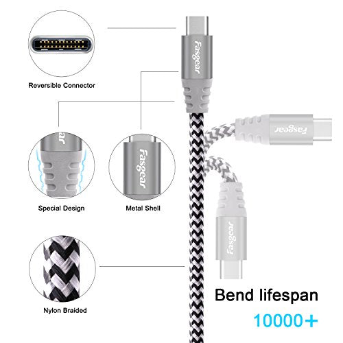 Fasgear USB C to Micro USB Cable, Gray, 3ft - color: Gray, size: 3ft