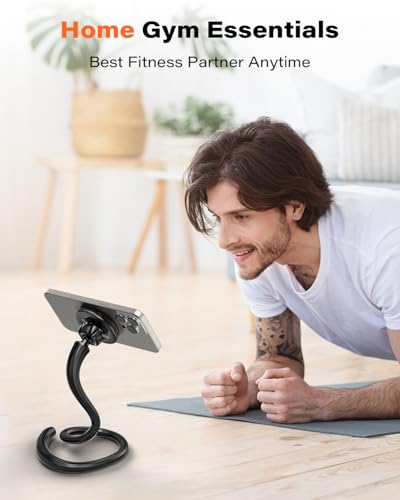 A2C Magnetic Gooseneck Gym Phone Holder for Treadmill Peloton Stroller Desk