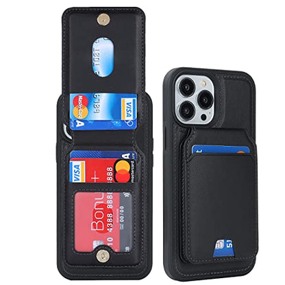 iCoverCase Wallet Case for iPhone 13 Pro Max/12 Pro Max Compatible with MagSafe, Magnetic Detachable Card Slots Holder PU Leather Kickstand Wireless Charging Case 6.7 Inch (Black) - color: Black