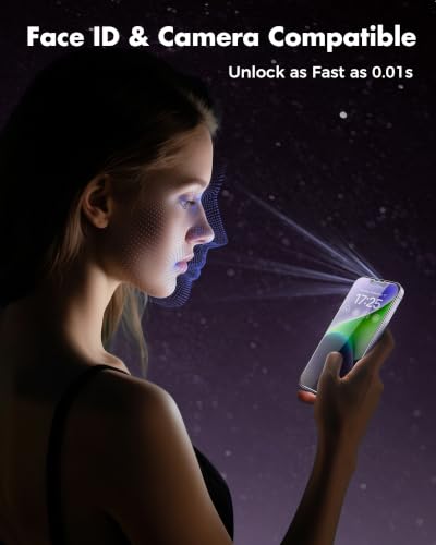 UNBREAKcable 2PCS Screen Protector for iPhone 14-1 Privacy Tempered Glass+1 Clear Glass Double Shatterproof [Easy Installation Frame] [9H Hardness] [Case Friendly] Anti-Scratch for iPhone 6.1 inch - size: iPhone 14