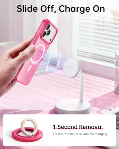 SYNCWIRE Magnetic Phone Ring Holder, for MagSafe Phone Grip Stand Kickstand - color: Berry Crush