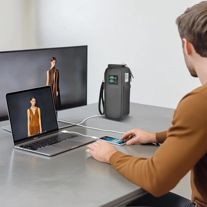 Customized Case for Anker Prime 27650mAh 250W, Flip-Top Dual Window | Charges Without Removing,Check Status Without Opening Case, Fits Cable Ports Directly,Thick EPE Foam Lightweight, Bag Only - style: For Anker 27650