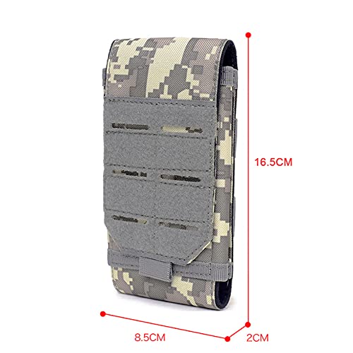 Universal Tactical Molle Phone Pouch Cellphone Holder | Mobile Holster Belt Smartphone Pouch for iPhone 17 Pro Max/Air/17 Pro/ iphone17/16 /15 /14 /13/12 Pro Max/iphone 16/15/14Plus - color: ACU