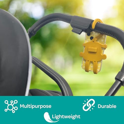 Grippy Smartphone Phone Holder by Buggygear - The Perfect Mount for Your Cellphone - This Accessory Straps to Your Stroller, Grocery Cart - Strap it or Hang it from the Tail - Entertain Your Baby too