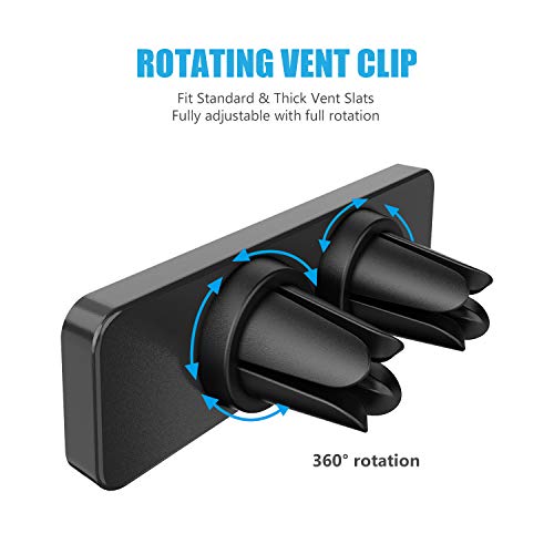 Magnetic Mount, Universal Air Vent Magnetic Phone Holder for Car, for Cell Phones and Mini Tablets,with Double Prongs and Extra Strong with 8 Magnets for Big Phones!