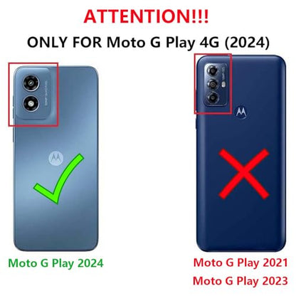 for Moto G Play 2024 Case with Screen Protector, Gold - color: Gold