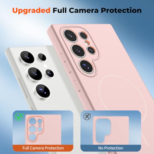 zapica Magnetic for Samsung Galaxy S23 Ultra Case, Pale Pink - color: Pale Pink, size: Samsung Galaxy S23 Ultra 6.8''