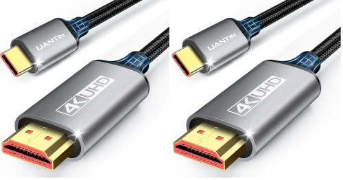 UANTIN USB C to HDMI Cable 6Ft for Home Office 4K High-Speed (Pack of 2) - size: 6FT (Pack of 2), style: 1 Pack