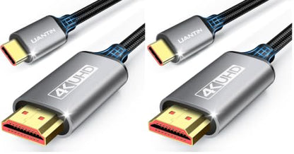 UANTIN USB C to HDMI Cable 6Ft for Home Office 4K High-Speed (Pack of 2) - size: 6FT (Pack of 2), style: 1 Pack