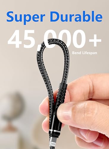 Long iPhone Fast Charger [MFi Certified] USBC Lightning Cable 10FT, 2Pack - color: Black, size: 10FT
