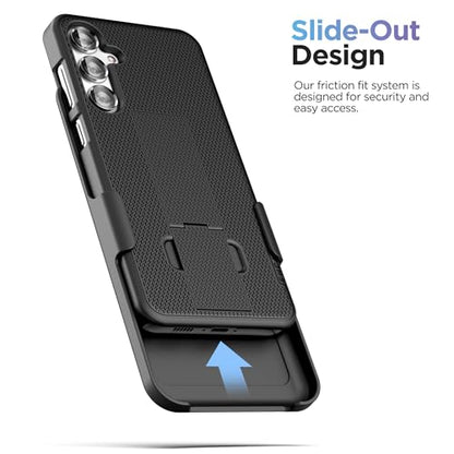 Encased DuraClip Designed for Samsung Galaxy S24 Plus Belt Clip Case with Phone Holster and Kickstand (S24+) Black - size: S24 Plus