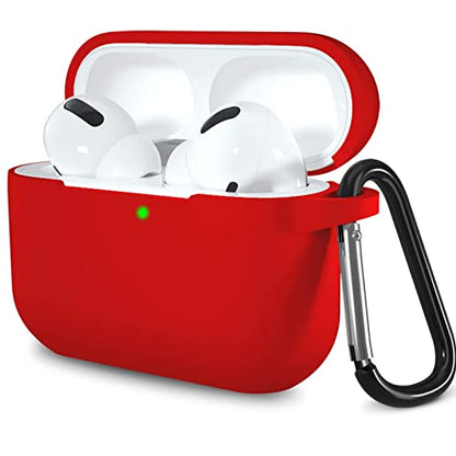 Lerobo for AirPods Pro 2nd/1st Case with Keychain, Red - color: Red