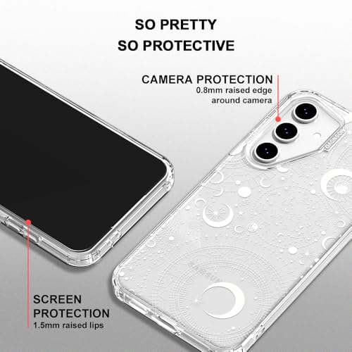 MOSNOVO Case for Samsung Galaxy S24 FE, [Buffertech 6.6ft Military-Grade Drop Protection] [Anti Peel Off Tech] Clear TPU Bumper Phone Case Cover Design - Constellation - color: Clear - Constellation, size: Samsung Galaxy S24 FE