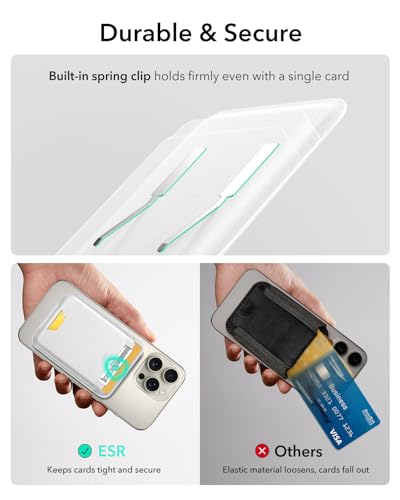 ESR for MagSafe Wallet, 5 Card Holder for Phone Case, RFID Blocking | MagSafe Sticker Included, Slim Magnetic Wallet for iPhone 17 Pro Max 17e 16 15 14 13 12 Series, Selected Samsung Galaxy,White - color: White