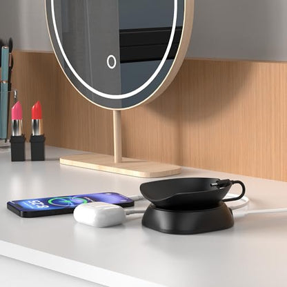HomeMount Stand for Spot, iPhone & Earbuds with USB Ports, Black - color: Black