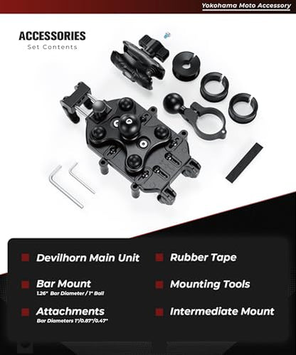 Kaedear Vibration-Resistant Motorcycle Phone Mount, KDR-M26C - style: Standard / 1" Ball