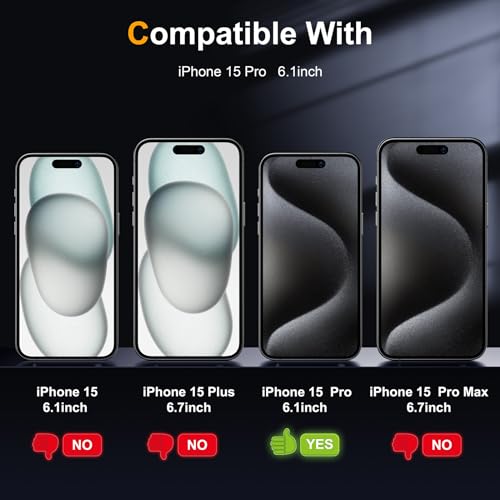 2 Pack Matte Privacy Screen Protector for iPhone 15 Pro 6.1-inch with Easy Installation Tool, Anti Spy Anti Glare 9H Tempered Glass Film, Dynamic Island Compatible, Case Friendly, 9H Hardness - size: iPhone 15 Pro-6.1 Inch