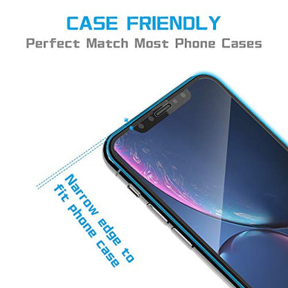 MANTO Screen Protector Compatible with iPhone 11 and iPhone XR 6.1 Inch Full Coverage Tempered Glass Film, 3D Touch, Anti Fingerprint, 3 Pack