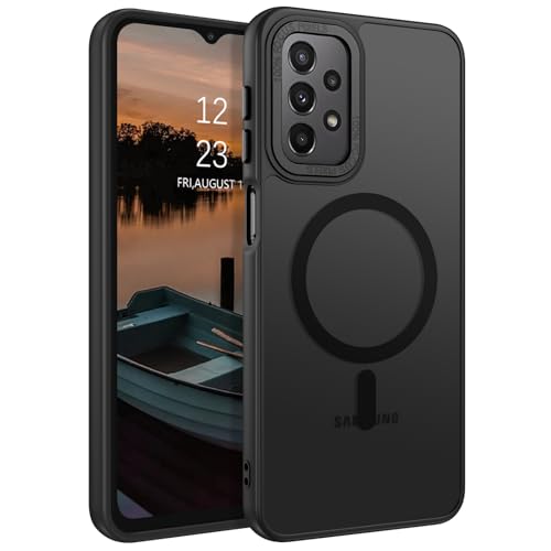 GUAGUA for Samsung Galaxy A32 Case [Compatible with MagSafe] Magnetic Cases Slim Translucent Matte Back Anti-Scratch Skin Feeling Shockproof Protective Phone Case for Samsung Galaxy A32 5G, Black - color: Black, size: for Samsung A32 5G