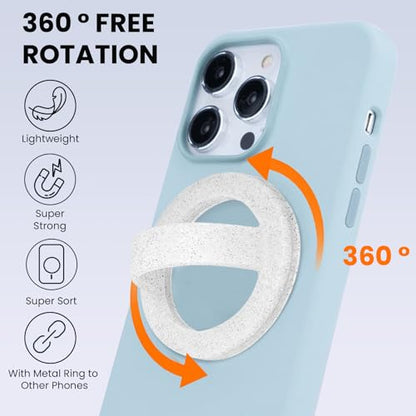 Magnetic Silicone Phone Grip Ring Holder Compatible with MagSafe Phone Case - color: Starlight White