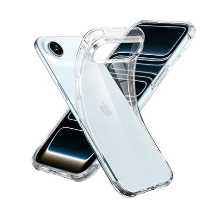 ONES for iPhone Air /17 Air Case Clear, Slim Soft TPU Silicone Cover, Military Drop Protective Thin Phone Bumper Case with Shockproof Airbags, Dropseys Slippery Sturdy, Durability, Transparent - color: HD High Transparency, size: iPhone 17 Air