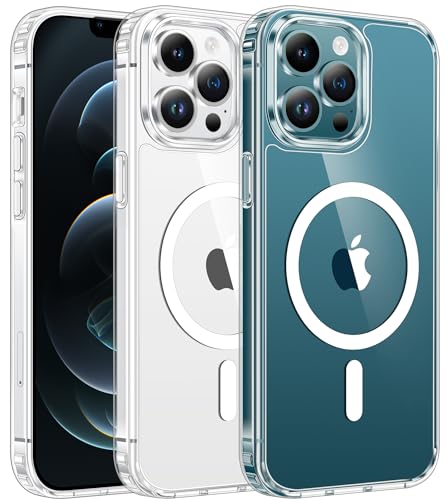 FNTCASE for iPhone 12 Pro-Max Case Compatible with Magsafe Clear Phonecase | Anti Tellowing, Military Grade Drop Protection, Slim Magnetic Phone Cases, Shockproof Bumper, Transparent Cell Cover - color: A-Clear, size: For Iphone 12 Pro Max 6.7 Inch
