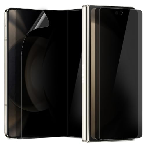2+2 Pack Privacy Anti-Spy Screen Protector for Samsung Galaxy Z Fold 4, 2 Packs Inside + 2 Pack Front, Flexible EPU TPU Hybrid Film, Bubble free, Scratch Self-Healing, Easy Installation with Alignment jig - size: Galaxy Z Fold 4