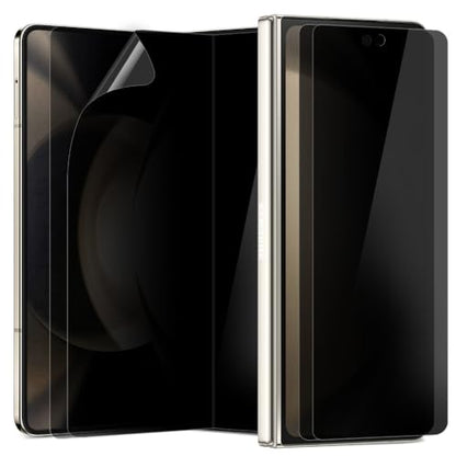 2+2 Pack Privacy Anti-Spy Screen Protector for Samsung Galaxy Z Fold 4, 2 Packs Inside + 2 Pack Front, Flexible EPU TPU Hybrid Film, Bubble free, Scratch Self-Healing, Easy Installation with Alignment jig - size: Galaxy Z Fold 4
