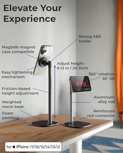 COOPER MagStand Magnetic Phone Stand for Desk, MagSafe Tripod, iPhone 17 - color: x1 Pack - Night Black