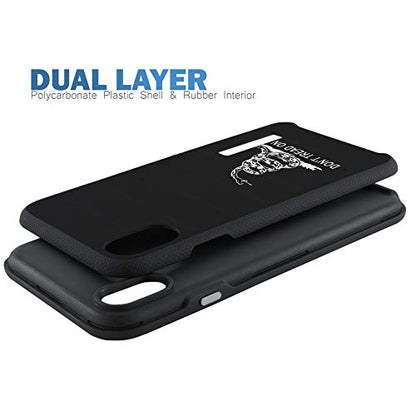 CasesOnDeck Case Compatible with [Apple iPhone X | iPhone Xs][Grip Tactical] iPhone Xs Hybrid Bump and Drop Protection Case Slim Fit Dual Layer Cover (Don't Tread on Me) - color: Donâ t Tread on Me
