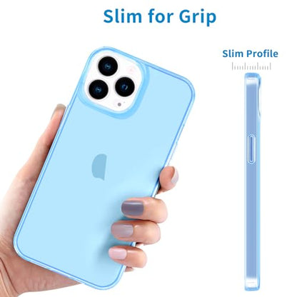 JJGoo Compatible with iPhone 15 Pro Case Clear, Soft Clear Fiexible TPU Phone Cases, Shockproof Transparent Bumper Cover Slim Thin Phone Case, Translucent Blue - color: Blue