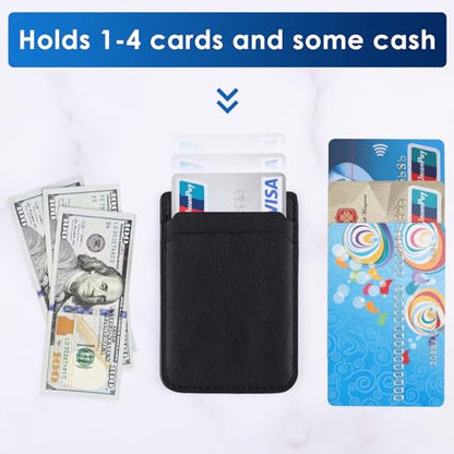 Fulgamo Phone Wallet Stick on,Card Holder for Phone Case,Phone Card Holder - color: White,Grey,Black