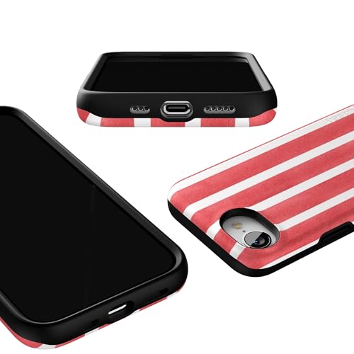 Casely iPhone 16e Case | East Coast Summer | Red Stripes | Bold Protective Design | Compatible with MagSafe - color: East Coast Summer | Red Stripes