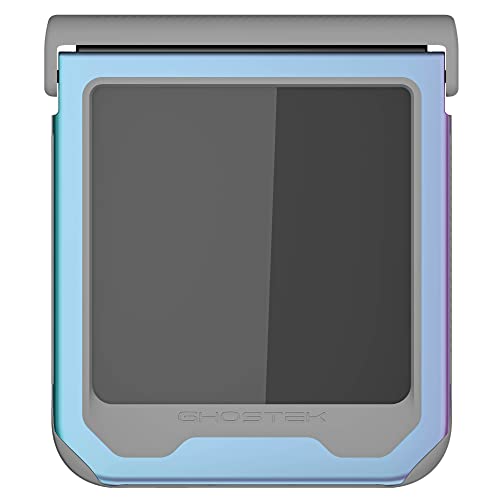 Ghostek Atomic Slim Galaxy Z Flip 4 Case - Clear Back with Iridescent Aluminum Bumper, Shockproof & Dual-Layer Protective Phone Case, Phone Cover Designed for 2022 Samsung Z Flip 4 (6.7") (Prismatic) - color: Prismatic, size: Galaxy Z Flip 4