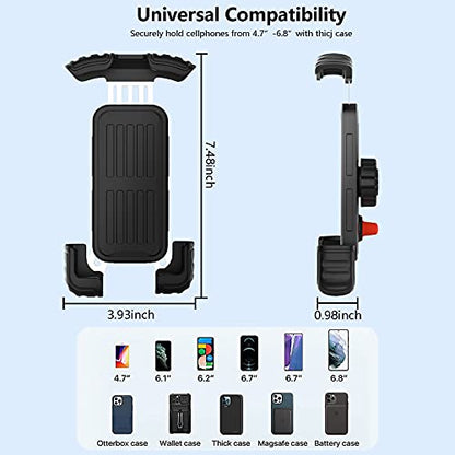 Bike Phone Holder Motorcycle Mount - Urtal Stable, One - Hand Operation-Super Stable Metal clip, Bicycle Scooter Handlebar Clamp, Bike Phone Holder Handlebar, Compatible with 4.7''-6.8'' Phone - color: 1 pack