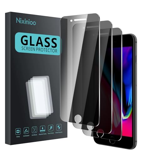 3 Pack Privacy Screen Protector for iPhone 8 Plus/7 Plus, Anti Spy Tempered Glass 9H Hardness, Black Protector Anti Spy, Bubble Free, Anti-Scratch - size: iPhone 8 Plus/7 Plus FK3