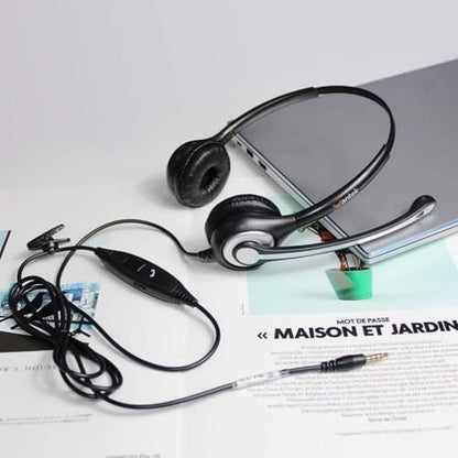 Wantek Cell Phone Headset with Microphone Noise Cancelling, Wired 3.5mm Computer Headphone for iPhone Samsung Android PC Laptop Tablet Skype Call Center Home Office, Ultra Comfort(F602J35)