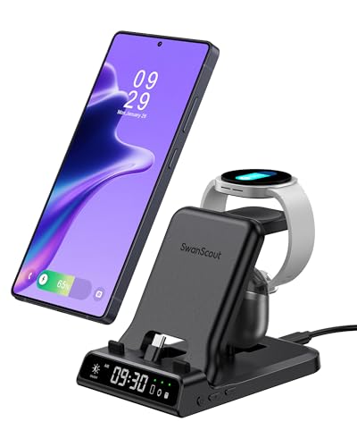 25W USB C Fast 3-in-1 Foldable Charging Dock for Samsung A57 Galaxy Watch