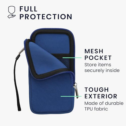 kwmobile Universal Phone Pouch Size XL - 6.7/6.8" - Neoprene Smartphone Pouch with Zip - Water-Repellent Mobile Phone Case - Sleeve in Baltic Blue - color: Baltic Blue, size: XL - 6.7/6.8"