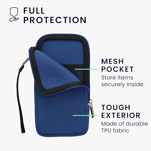 kwmobile Universal Phone Pouch Size XL - 6.7/6.8" - Neoprene Smartphone Pouch with Zip - Water-Repellent Mobile Phone Case - Sleeve in Baltic Blue - color: Baltic Blue, size: XL - 6.7/6.8"
