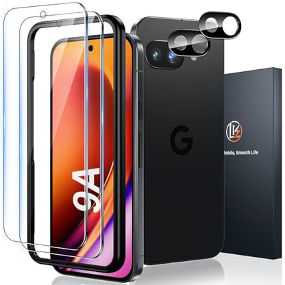LK 2+2 Pack for Google Pixel 9a Screen Protector + Camera Lens Protector - size: Pixel 9a