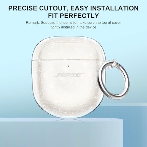 Aircawin for Bose QuietComfort Earbuds II/QuietComfort Ultra 1/2 Case Clear - color: Clear Glitter