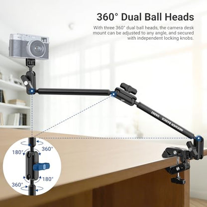 NEEWER Basics Magic Arm with Desk Clamp for Phone Webcam Camera Mic, UA062