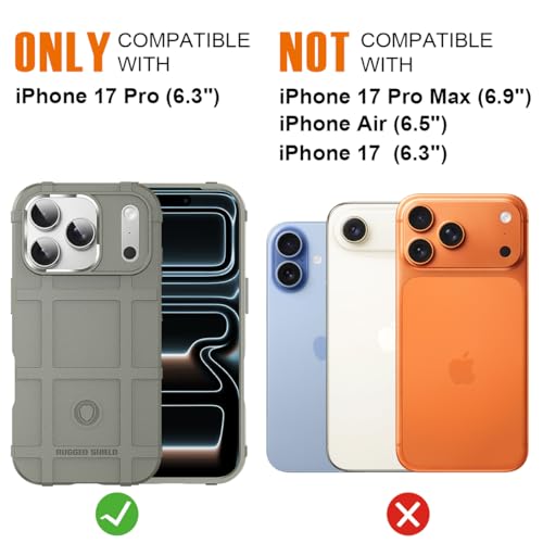 Rugged Shield Compatible with MagSafe Case for iPhone 17 Pro (6.3"), 8ft Military Drop Proof, Wear Resistant Tactical Cover, Light Clay - color: Light Clay-M, size: iPhone 17 Pro