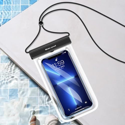 Mobile Phone Waterproof Bag Touch Screen Takeaway Swimming Protection Cover Black - color: black