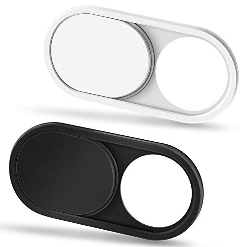 CloudValley Laptop Camera Cover Slide, Metal 0.023 Inch Ultra-Thin, 2 Pack - color: Withe & Black