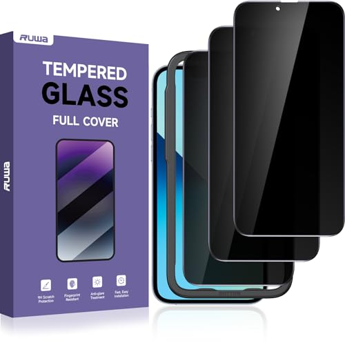 ruwa Privacy Screen Protector for iPhone 13 Pro Max/14 Plus [6.7 Inch][3-Pack] Anti-peep Tempered Glass Film with Easy Installation Alignment Frame - size: for iPhone 13 Pro Max/14 Plus-6.7 inch 3-Pack