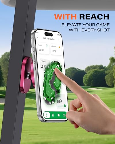 A2C Burgundy Alloy Magnetic Golf Cart Phone Holder, Women Golf Accessories - color: Burgundy